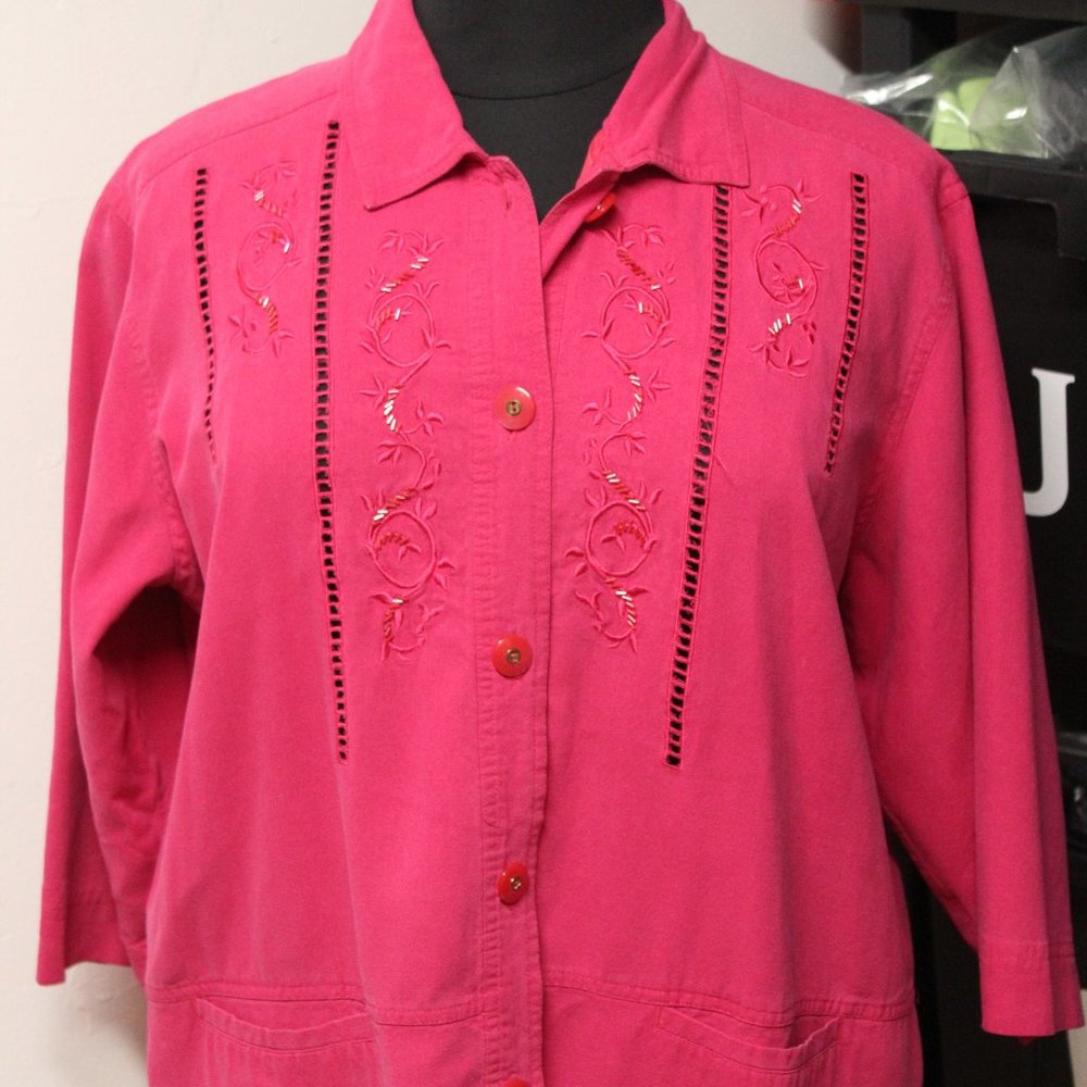 Evr fuschia 100% silk jacket 1X